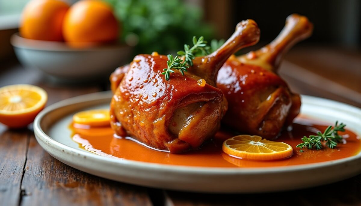 Délicieuses cuisses de canard confites à l&rsquo;orange : la recette incontournable