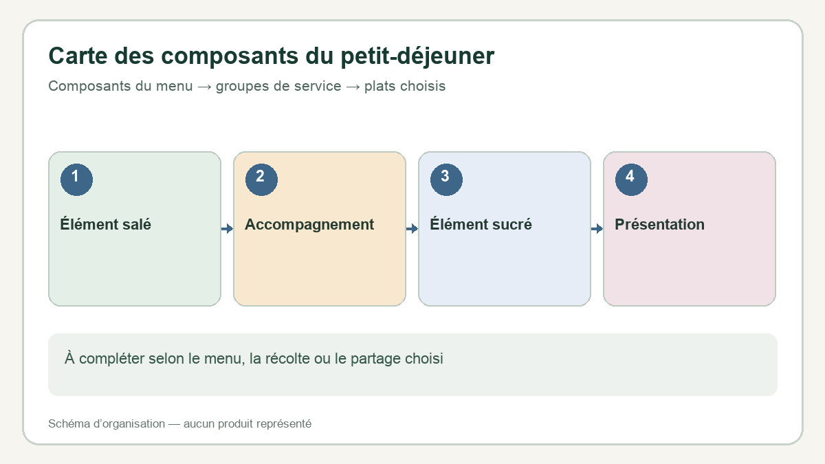 Petit déjeuner préparé à l’avance : séparer les éléments du menu